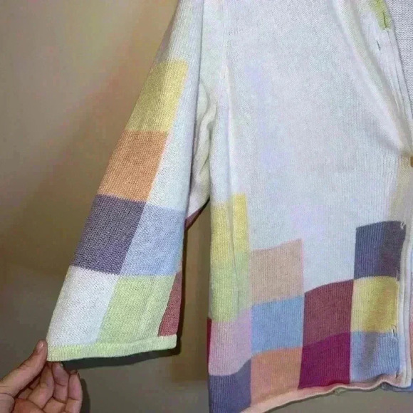 VINTAGE SQUARE COLORFUL CARDIGAN - Picture 6 of 12